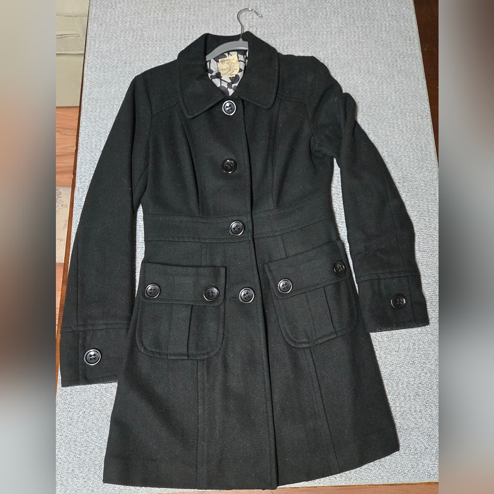 Tulle Women's Black Pea Coat